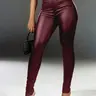 Apperloth Studio Women's High Waist Skinny Leggings Tapered Pants - Rich PU Leather, Flattering Fit, Versatile Elegance