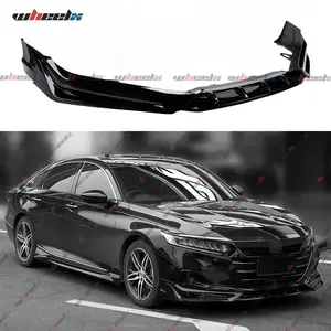 2021-2022 Honda Accord All Models | ACR Style 3-Piece Front Bumper Lip Spoiler Kit | Crystal Black Pearl (Color Code #NH-731P)  #HondaAccordMods #ACRFrontLip #CrystalBlackPearl Abs Plastic Car Parts