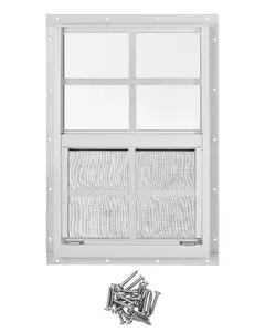 1 Packs 14'' x 21'' Shed Window,Small Sliding Windows with Aluminum Alloy Frame,Flush Mount Window with Tempered Glass and Fiberglass Screen for Shed,Chicken Coop,Household,Easy Installation