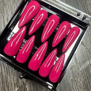 Burgundy Press On Nails