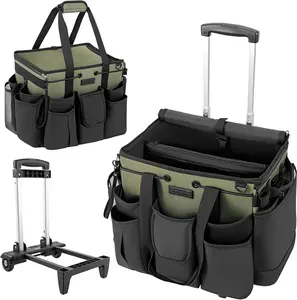 Large Cleaning Caddy for Cleaning Supplies Organizer, Rolling Cleaning Caddy Bags with Wheels for Housekeepers, Cleaning Carts on Wheels for Home Car Office Picnic