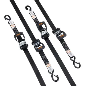 VEVOR Ratchet Tie Down Straps (4PK), 5208 lb Max Break Strength, Includes 4 Premium 1.6" x 8' Rachet Tie Downs with Padded Handles, for Moving Securing Cargo, Appliances, Lawn Equipment, Motorcycle