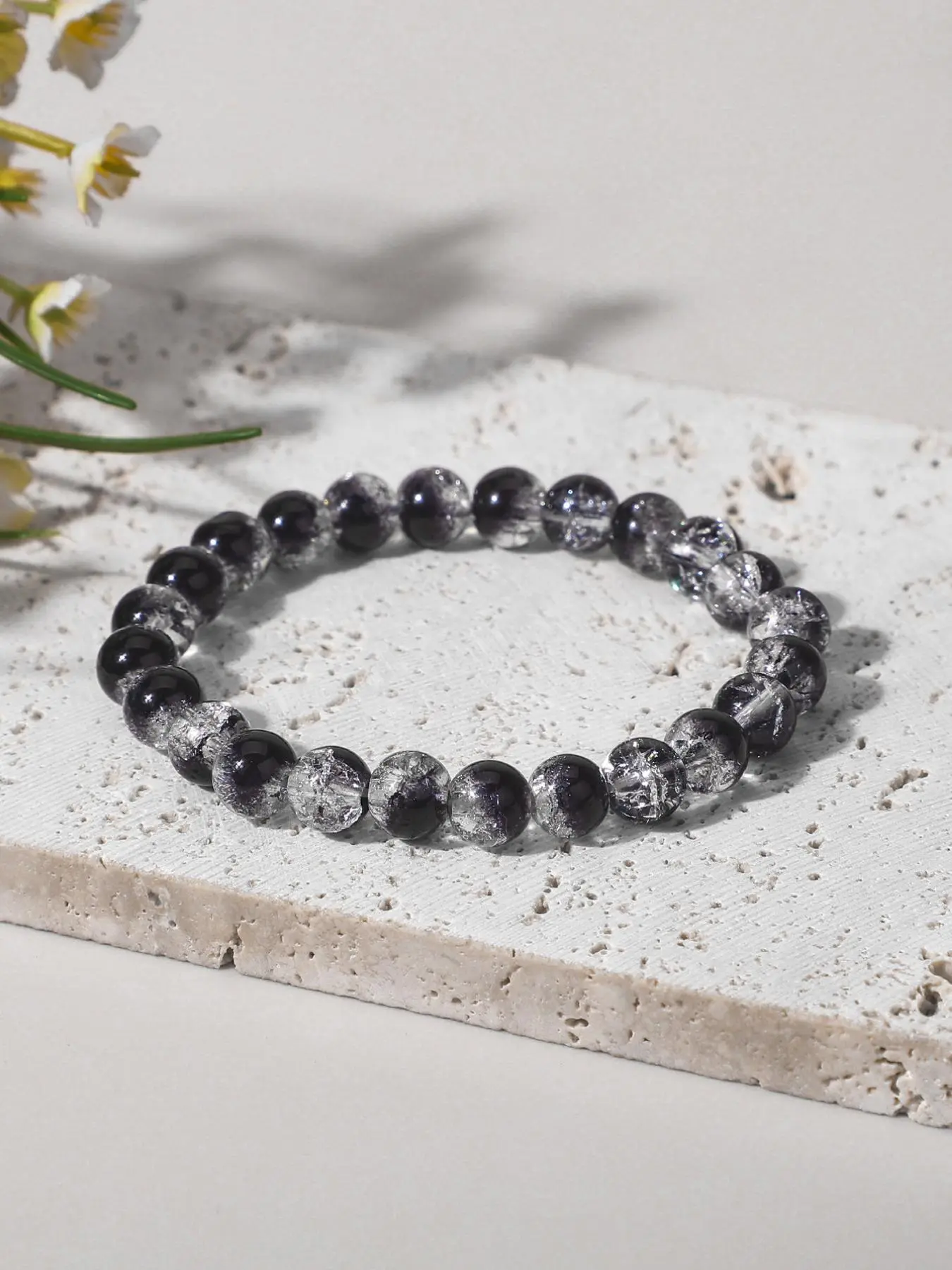 Handmade Crystal Bracelet, Crack Bead Design, Fashion Accessory for Men & Women, Ideal Gift for Meditation & Energy Healing, High Quality Bracelet