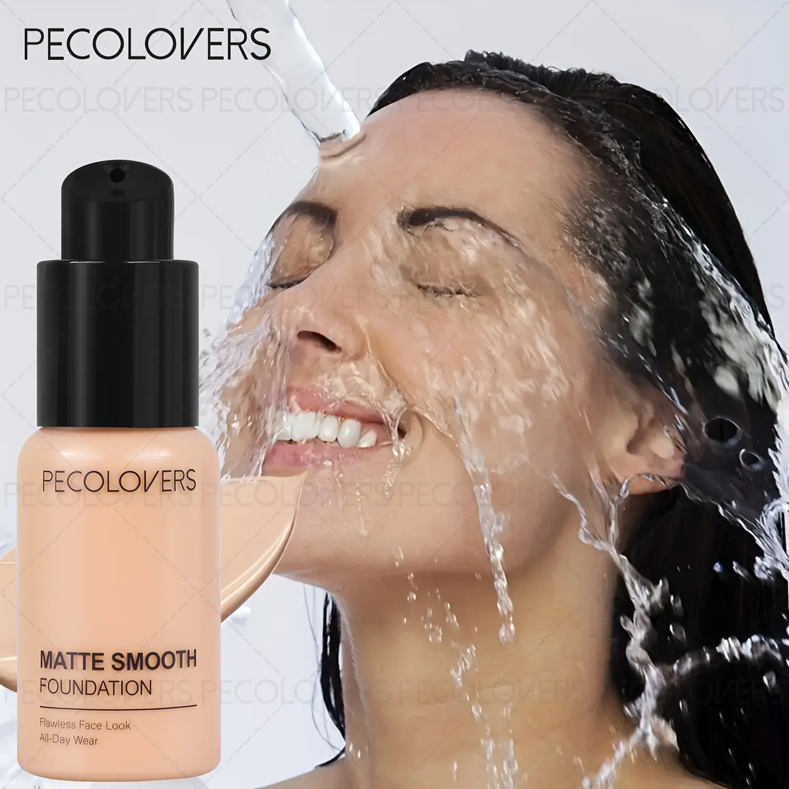 1pc Foundation Liquid With High Coverage Matte Finish, Long-Lasting Waterproof & Sweatproof Non-Fading Smudge Proof, Beginner-Friendly | Sleek Bottle Design | Full Coverage Makeup, BB Cream, Flawless Skin Finish Cosmetic Foundation
