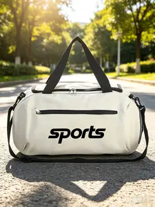 Large Capacity Sports Bag, Casual Plain Pattern, Dry Wet Separated Travel Bag, Portable Yoga Gym Bag, All-Seasons Use, Gym Duffel Bag, Athletic Bag