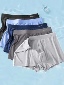 5Pcs Men's panties Quick-Dry Breathable Sweat Ice Silk man underwear All-Season Soft Touch Boxers Trunk man Sports Non-Restrictive Men's briefs
