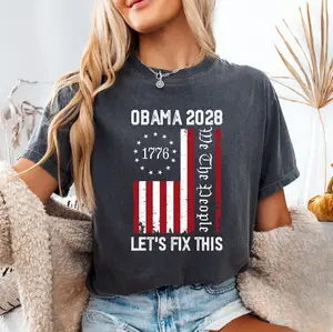Obama 2028 Let's Fix This T-Shirt, Vote Shirt, Political Tee, Resist Shirt, Anti Trump Shirt, FTD Shirt, Gift for Democrat, Full Color, Full Size