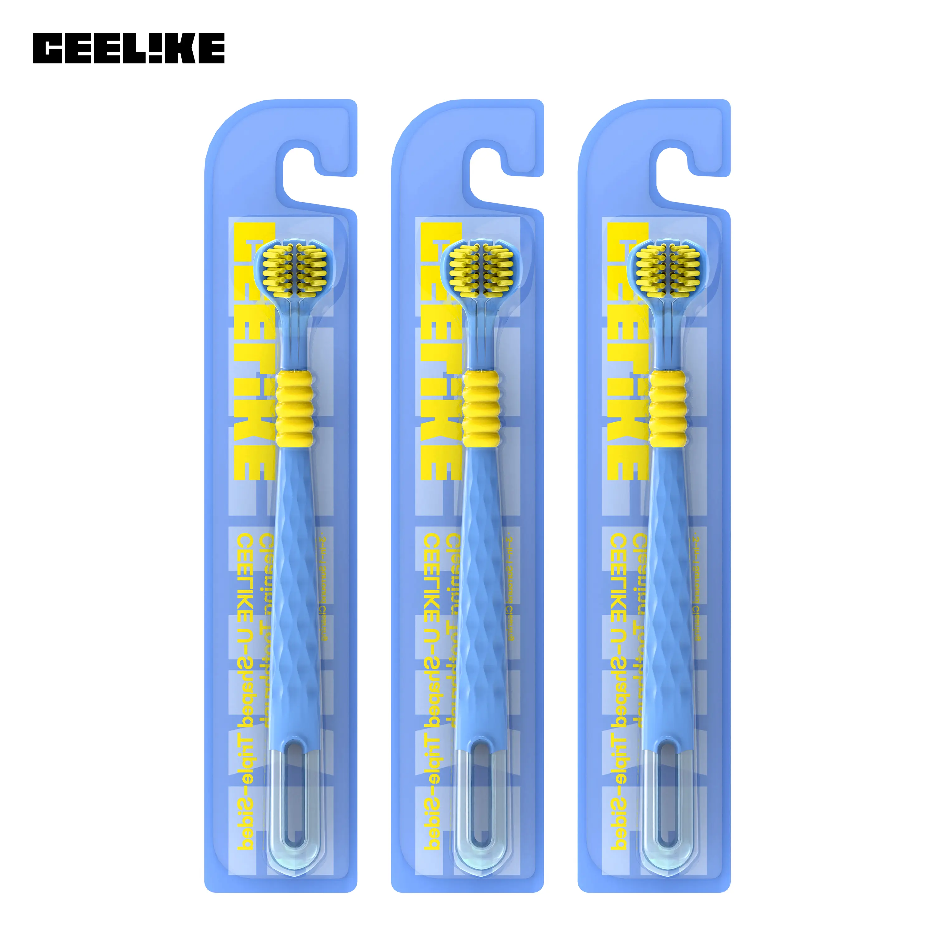 CEELIKE 3-Sided Toothbrush with Soft Bristles for Gentle Care & Travel-Friendly Design for Comprehensive Teeth and Gum Cleaning#Summervibes