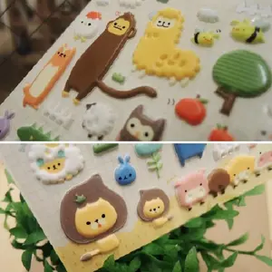 Korean Import Suatelier Cartoon Animals Farm Puffy 3D Stickers Diy Diary Stationery Stickers School Office Supplies 1009