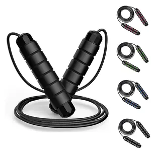 Jump Rope, Tangle-Free Rapid Speed Jumping Rope Cable with Ball Bearings, Adjustable Steel Jump Rope Workout with Foam Handles for Fitness, Home Exercise