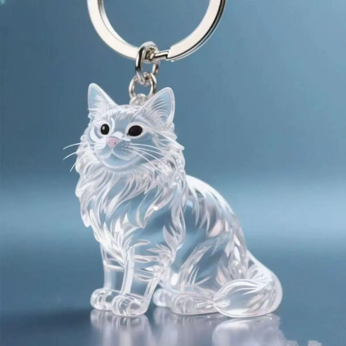 LAST STOCK Pet fur Pet loss Translucent Pet Hair Keychain Pendant - Keychain Attachment, Pet memorial gift,Pet lover,Cute design,Gift-Ready Commemorative Box, Pet Hair Storage Capsule Bag, Decorative Collectible Capsule for Cats and Dogs