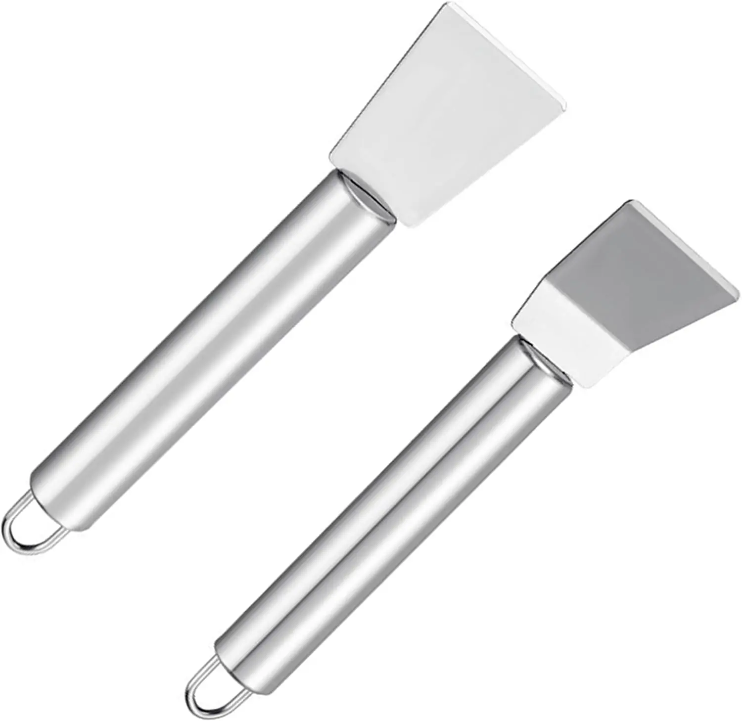 2PCS Stainless Steel Scrapers, Multi-Purpose Cleaning Tool for Home | Metal Scrapers Remove Paint, Adhesive, Grease, and Burnt Food from Cookware, Stovetops, Grills, Grout, Oven and Glass