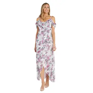 R&M Richards 1240 Formal Floral Print High Low Dress