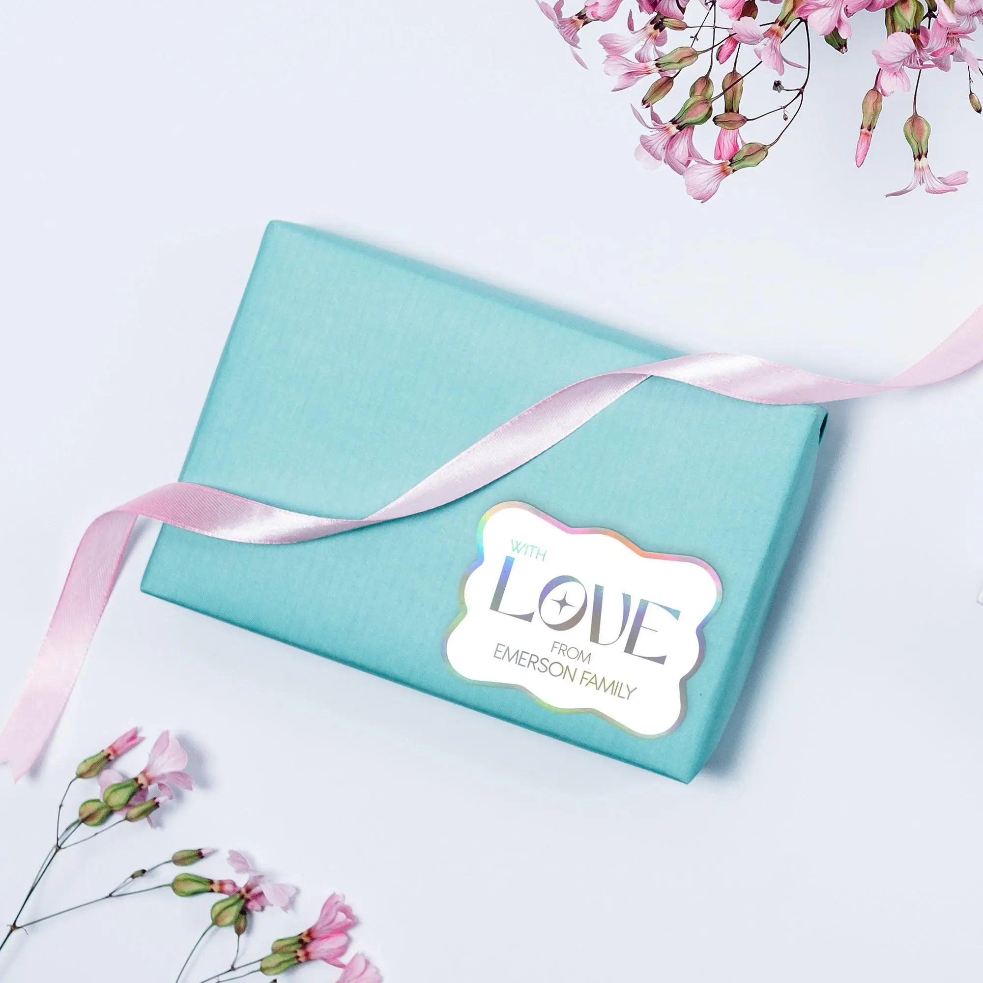 Personalized Wedding Gift Tag | With Love Design | Foil Cardstock Tag