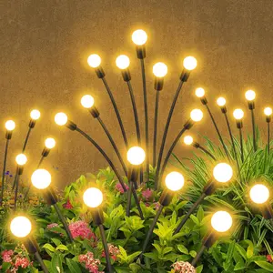 Solar Garden Lights Outdoor , 4 Pack 32 LED Swaying Light Firefly Light Outdoor Decor Lights for Garden Gifts for Pathway Party Christmas Decoration, Warm White