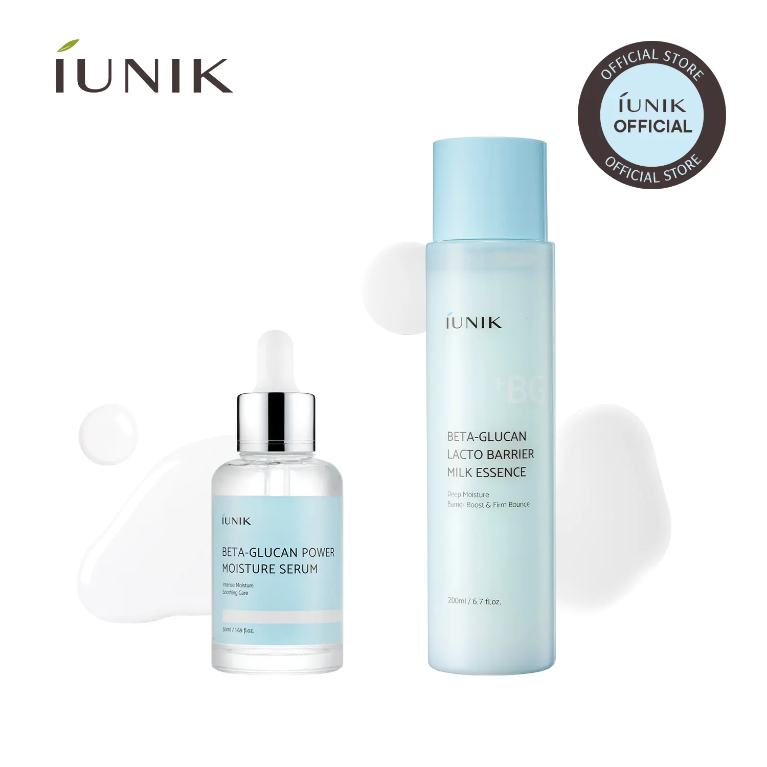[IUNIK Official] Beta Glucan Moisture Boost Duo | Beta Glucan Serum + Lacto Milk Essence Set | summervibes