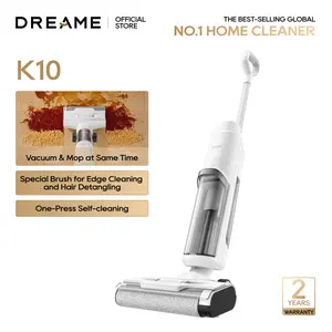 DREAME K10 Plus Vacuum Mop,  Wet Dry Vacuum Cleaner, Smart Floor Cleaner Cordless Vacuum and Mop for Hard Floors, 30min Seamless Cleaning, Cleans Itself, 540RPM Brush Darts through Dirt with Ease, Expressive Voice Prompts, Real-Time Interaction