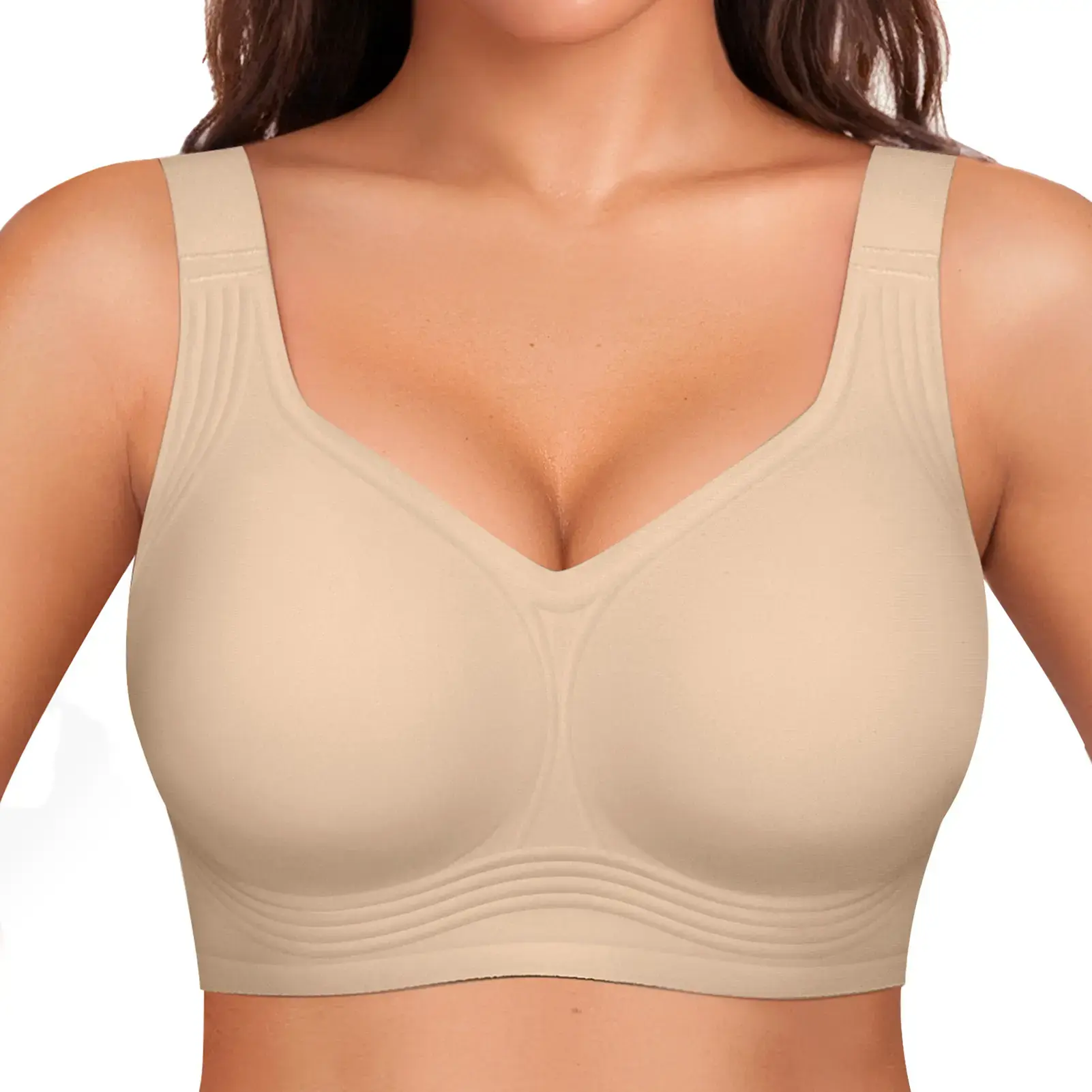 OEAK Women's Wirefree Jelly Bra - Full Coverage, Comfortable Padded Everyday T-Shirt Bra