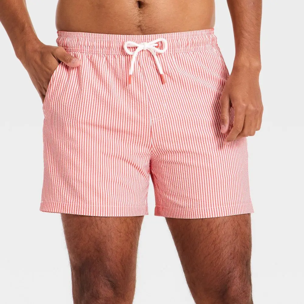 Goodfellow & Co Men's 5'' Regular Fit Swim Trunks with Boxer Brief Liner, Recycled Polyester-Spandex Blend Swimwear Shorts