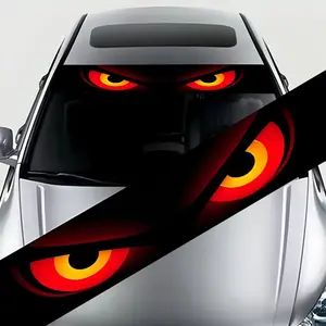 Auto Front Windshield Sticker - Automotive Waterproof UV Protective Gloss Vinyl Sticker, Vicious Eye Design, Self Adhesive Car, SUV, Plastic/Metal Surface (51.97 "x 7.87"), Car Sticker for Vehicle Waterproofing