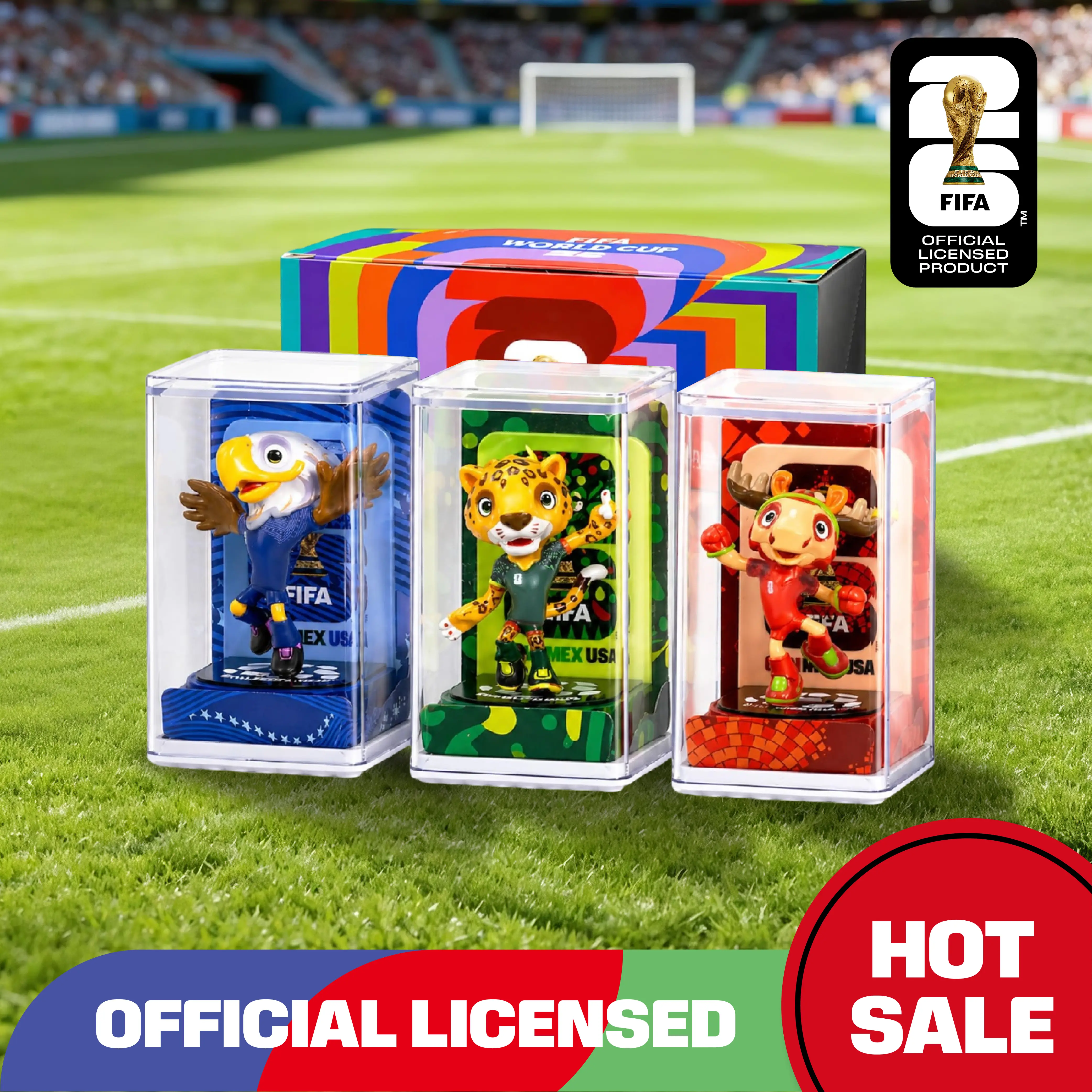 [Set of 3] FIFA 2026 World Cup Collectible Mascot Figurines toys  Official Licensed Clutch Zayu and Maple Summervibes outdoorfun anime Figures Set