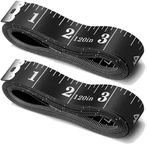 Tape Measure Body Measuring Tape, 120 Inch Soft Fabric Measuring Tape for Sewing Cloth Measurement, Double Scale Tailor Ruler for Weight Loss Medical Measurement Nursing Craft(2 Pack/Black)