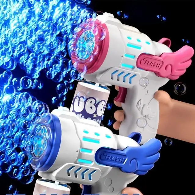Automatic Bubble Gun Rocket Blower Toy Bubble Maker Outdoor Play Gift