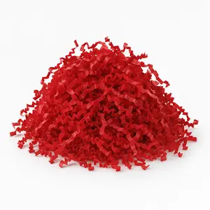 Vibrant Red Crinkle Shred Paper for Gift Wrapping