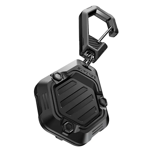 SUPCASE for Apple AirTag Case with Keychain Carabiner, Anti-Scratch Shockproof Soft Silicone Protective AirTag Holder Accessories for Dog Cat Collar, Keys, Luggage, Backpacks