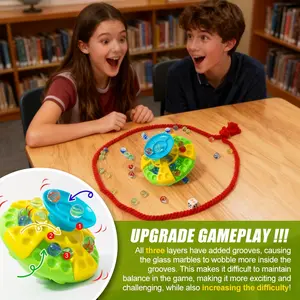 1-4 Player Dice Stacking Game - Balance Tower Building Board Game with 60 Glass Marbles, Suitable for Children and Adults at Family Gatherings, Birthday and Holiday Gifts, and as a Strategy Toy