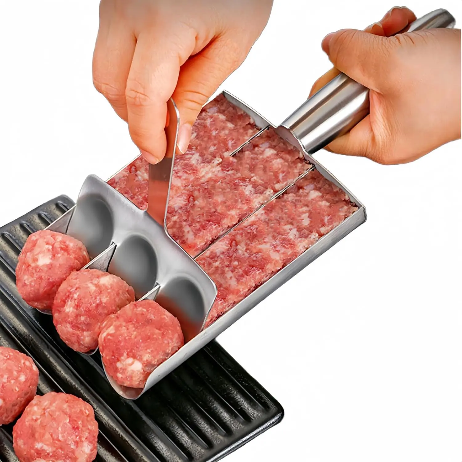 DIY Quick Cooking meatballs Stainless Steel Triple Meatball Maker Home Cooking Tools