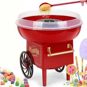 FOHERE Cotton Candy Machine,  Home Candy Maker with a Scoop and 10 Sricks for Kid Fun, Family Parties, Chrismas Gift, Red Vintage, Easy to Operate & Clean