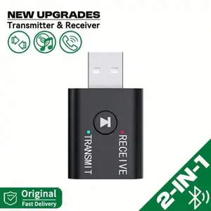 Vaorlo Bluetooth-compatible 5.0 Audio Transmitter Receiver, 3.5mm Aux Port, Rca USB Adapter, Wireless Stereo Converter for TV Car Headphones