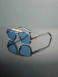 Men's Fashion Eyeglasses with Dual Bridge and Temples Design, Multiple Color Lenses, Full Frame Glasses for Stylish Look