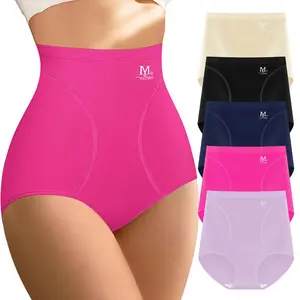Morelect Women's High Waist Panties, 5/7/10 Pcs Letter Print Tummy Control Underwear, Comfortable Breathable Seamless Briefs, All Day Wear with Waistband Design, All Season Soft Underwear,Breathable panty,mothersdaygift.