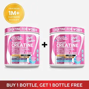 Clean Nutra BOGO | Creatine Monohydrate Powder with BCAAs, Collagen, Myo-Inositol, L-Glutamine & More for Optimal Support (2 Bottles For The Price of One) – Shelf Builder