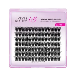VEYESBEAUTY BOLDeye Cluster Lash Single Length Invisible Band Wispy Lightweight Softness Weightless Makeup Eyelash Extensions