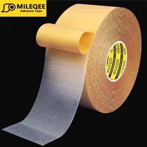 MILEQEE Double Sided Tape Heavy Duty, 2" x 66FT(20m), Universal High Tack Strong Wall Adhesive with Fiberglass Mesh, Super Sticky Resistente Clear Tape, Easy Use Mounting Tape for Home、Office and School