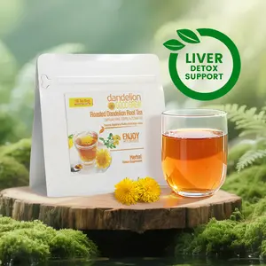 Roasted Dandelion Root Tea 100 Bags  – Caffeine-Free Herbal Tea | Supports Liver Health & Natural Detox Process | Rich Roasted Flavor for Lattes | Promotes Healthy Digestion & Reduces Bloating |  Vegan & Gluten-Free