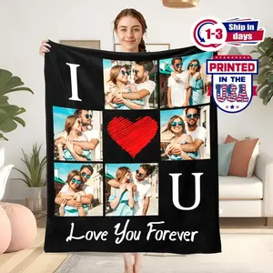Custom Photo Blankets - Soft, Personalized Throws with Customizable Photos and Text for Anniversaries, Birthdays