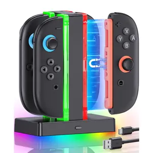 Charging Dock for Nintendo Switch 2 Controllers–4-Port Joy Con 2025 Charger Station with Magnetic Design, LED Indicators & Anti-Slip Base | Safe Fast Charging for Switch 2 Accessories