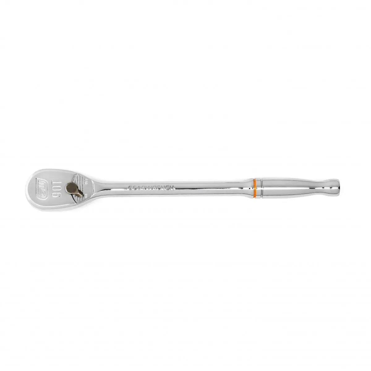 Gearwrench 0.25 in. Drive Teardrop Ratchet - 90-Tooth Long Contoured Handle, Full Polish Alloy Steel Low Profile Head, 0.33 lbs Portable Automotive Tool for Tight Spaces