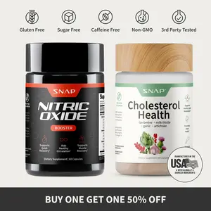 Snap Supplements - Nitric Oxide Booster 60ct + Cholesterol Health - Natural Supplement Bundle