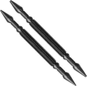 Carbon Steel 2-Piece Nail Setter Kit - Spring-Loaded Dual Heads Tool with 1/32-in, 1/16-in, 3/32-in, 1/8-in Sizes, Heat-Treated Rust-Proof Hole Punch for Metal, Wood