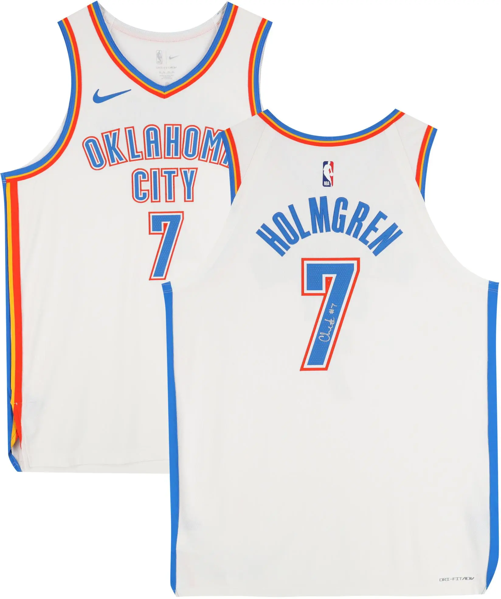 Chet Holmgren Oklahoma City Thunder Autographed Nike White Association Edition Authentic Jersey - Fanatics Authentic Certified