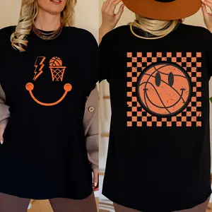 Retro Basketball Shirt, Basketball Mom Shirt, Basketball Mom Shirt, Basketball Game Day Shirt, Checkerboard Basketball Shirt