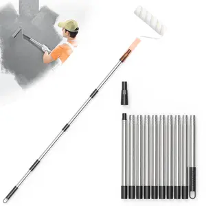 Paint Rod Extension Pole 2.2-10 ft Long Paint Roller Telescopic Extendable Poles Multi-Purpose Telescoping Pole Lightweight Sturdy Painters Pole