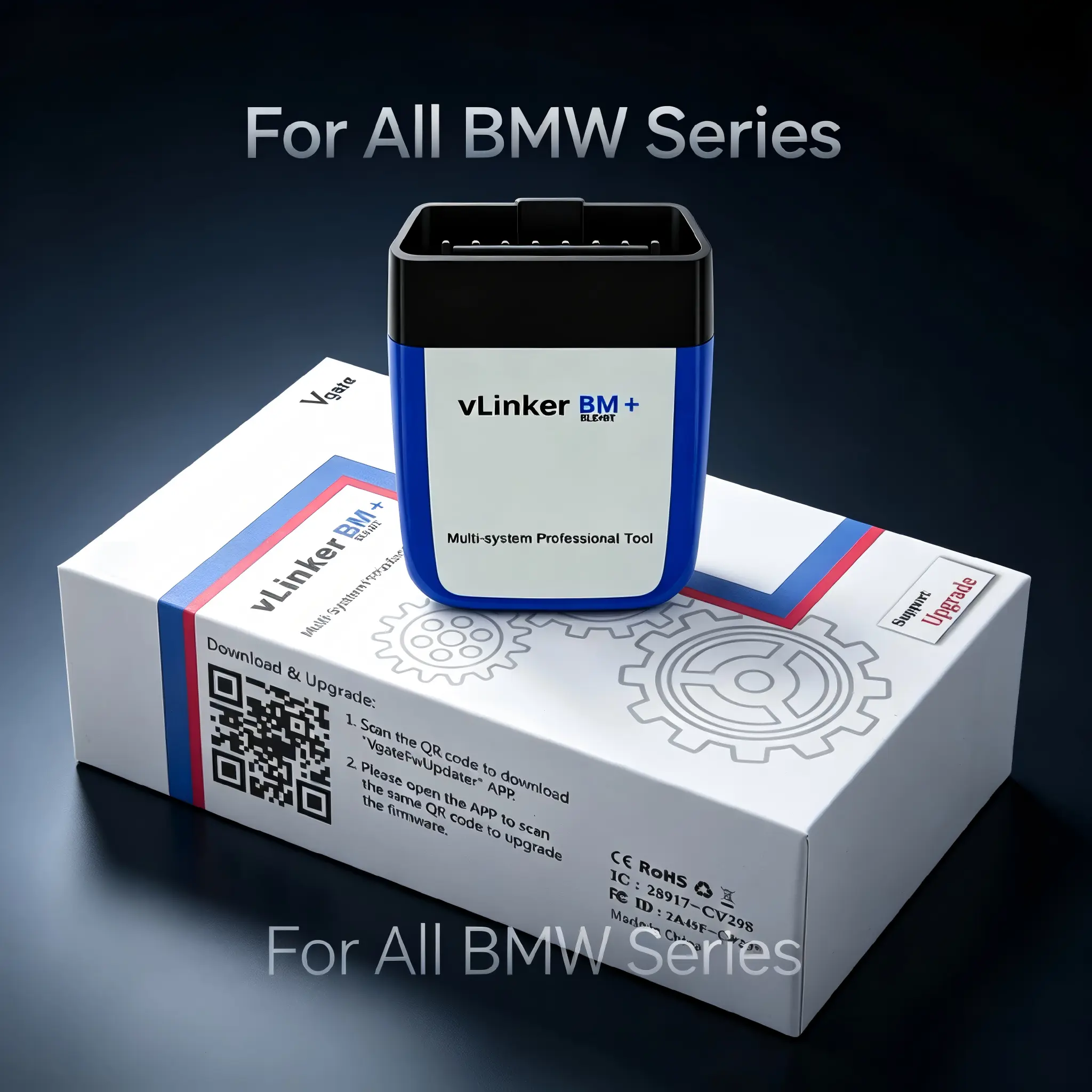 Vgate vLinker BM+ OBD2 Scanner for BMW, Perfect Gift for BMW Boyfriend Dad, BimmerCode Adapter Bluetooth OBDII Code Reader for Mini E/F/G/R Series, Car Diagnostic Tool