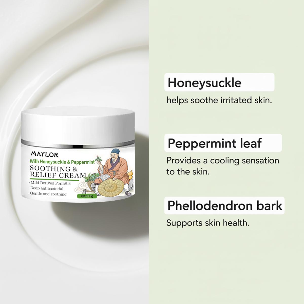 3 Packs MAYLOR Soothing Relief Cream - Herbal MoisturizerThe Spot Cream for Sensitive Skin, Lightweight Hydration &Comfort, Refreshing Daily Skin Care-1bottle (30g/1.06oz)