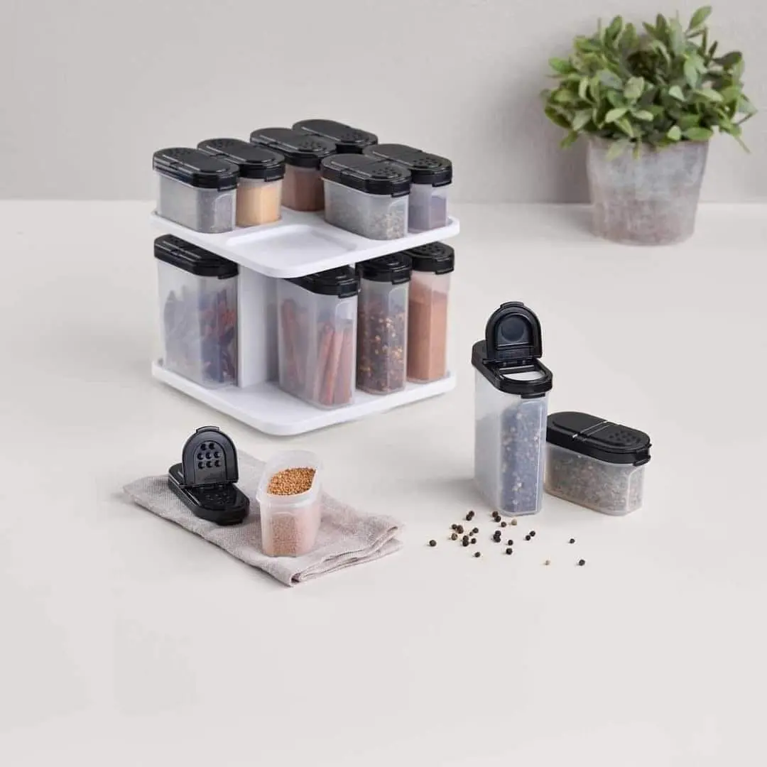 Tupperware Spice Shaker Sets - large set of 4 or small set of 4 Stackable containers